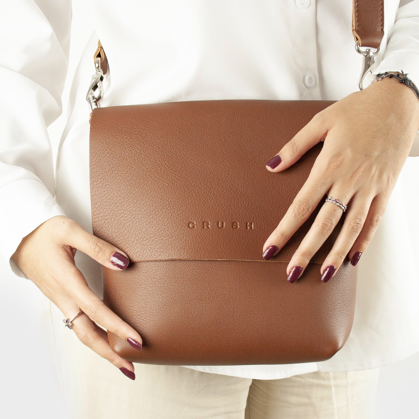 Joy M Syna Leather Crossbody Bag
