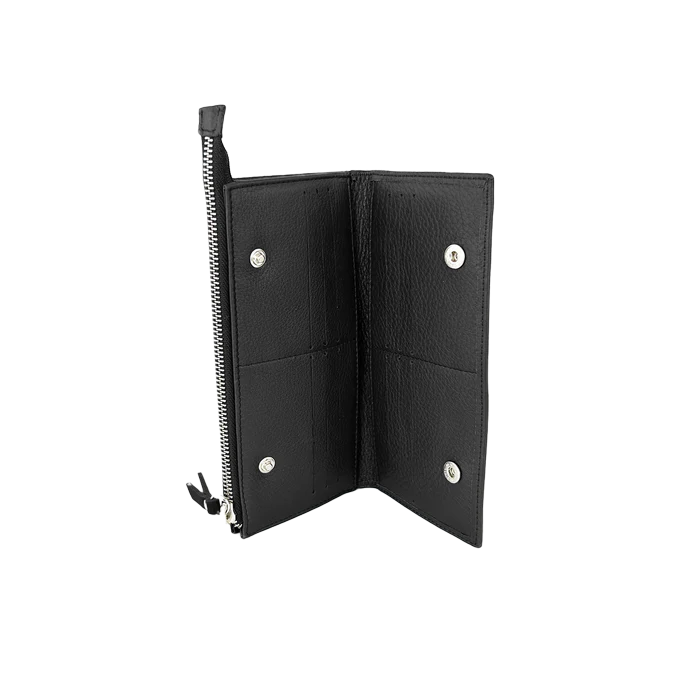 Cartera de piel flor negra - Asha