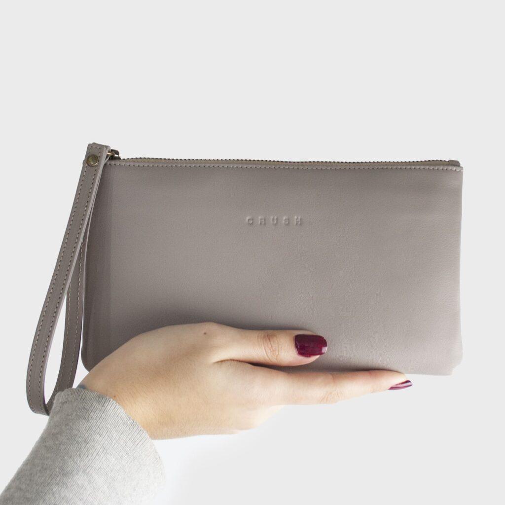 leather purse - beige purse
