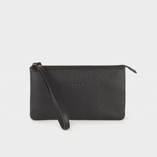 Gina - Soft Leather Wallet - Big - Black