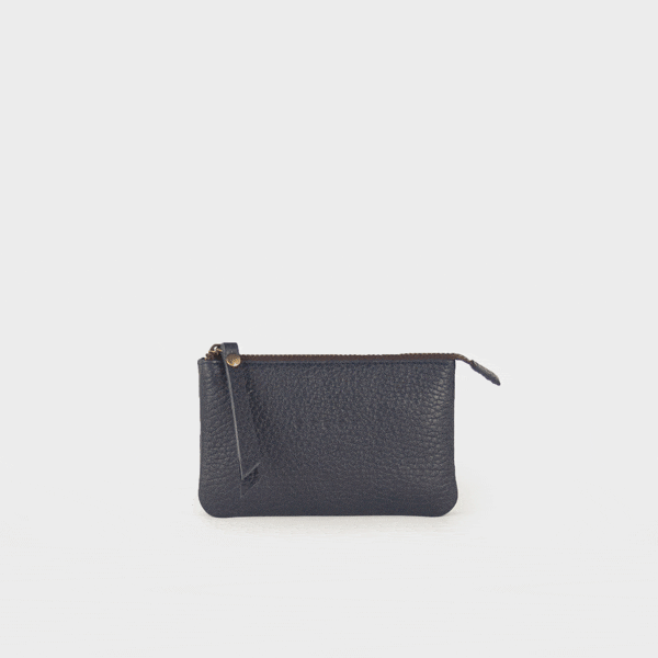 Gina - Soft Leather Wallet - Small - Dark Blue