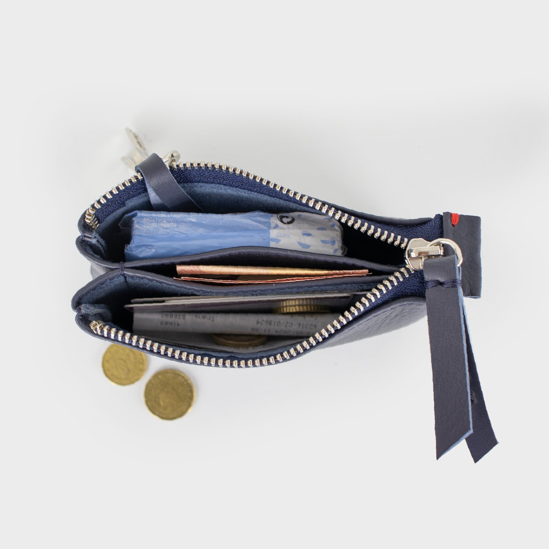 leather wallet - blue wallet