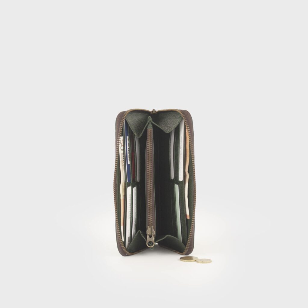leather purse - green purse