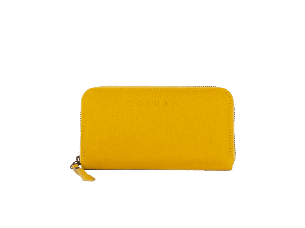 leather purse - yellow purse