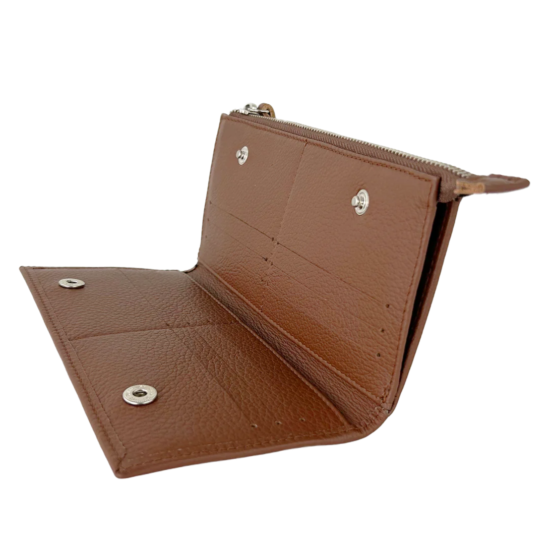 Cartera de piel flor color canela - Asha