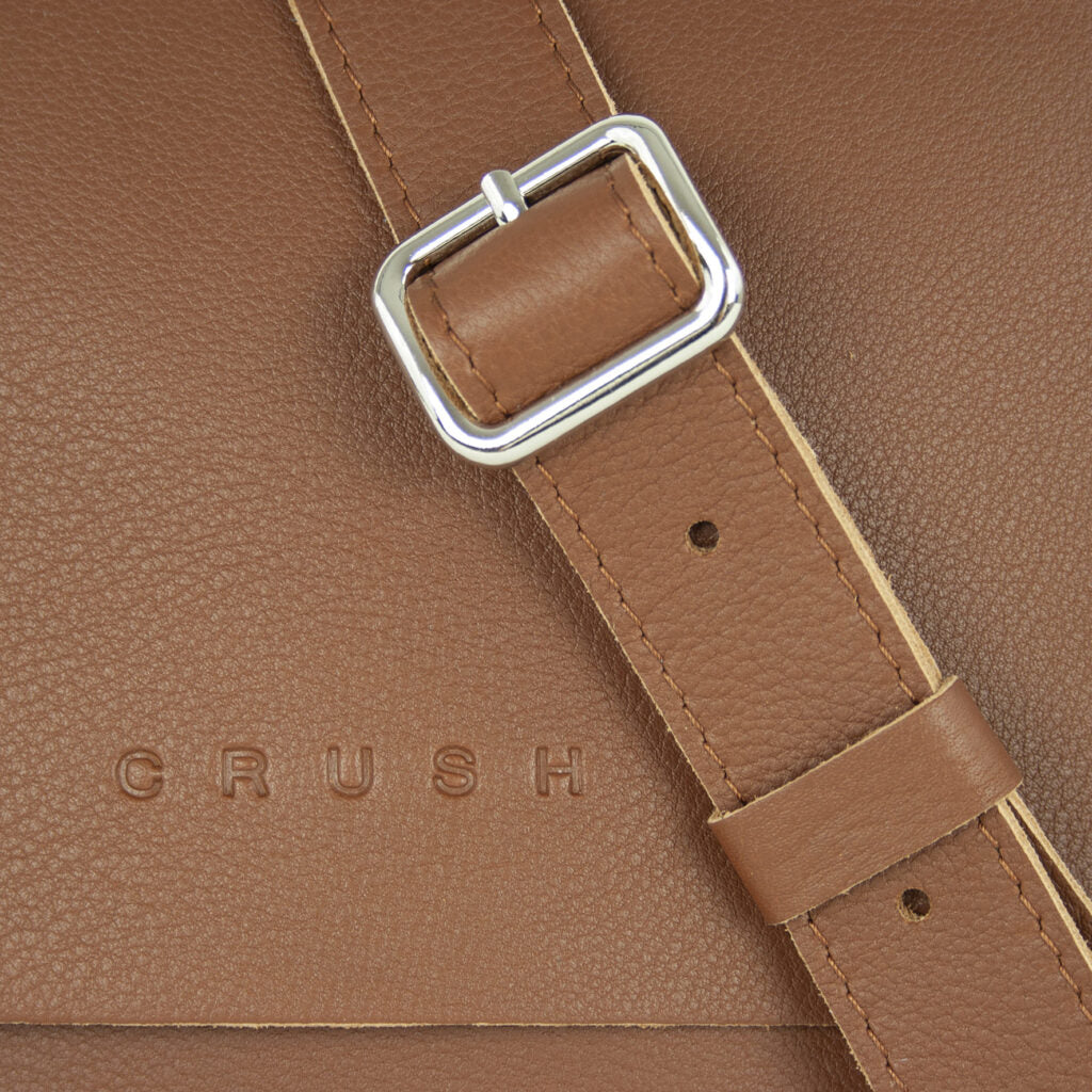 Leather Crossbody Bag Women L Tan - Joy Syna