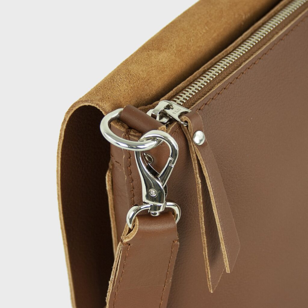 Leather Crossbody Bag Women Tan M - Joy Syna