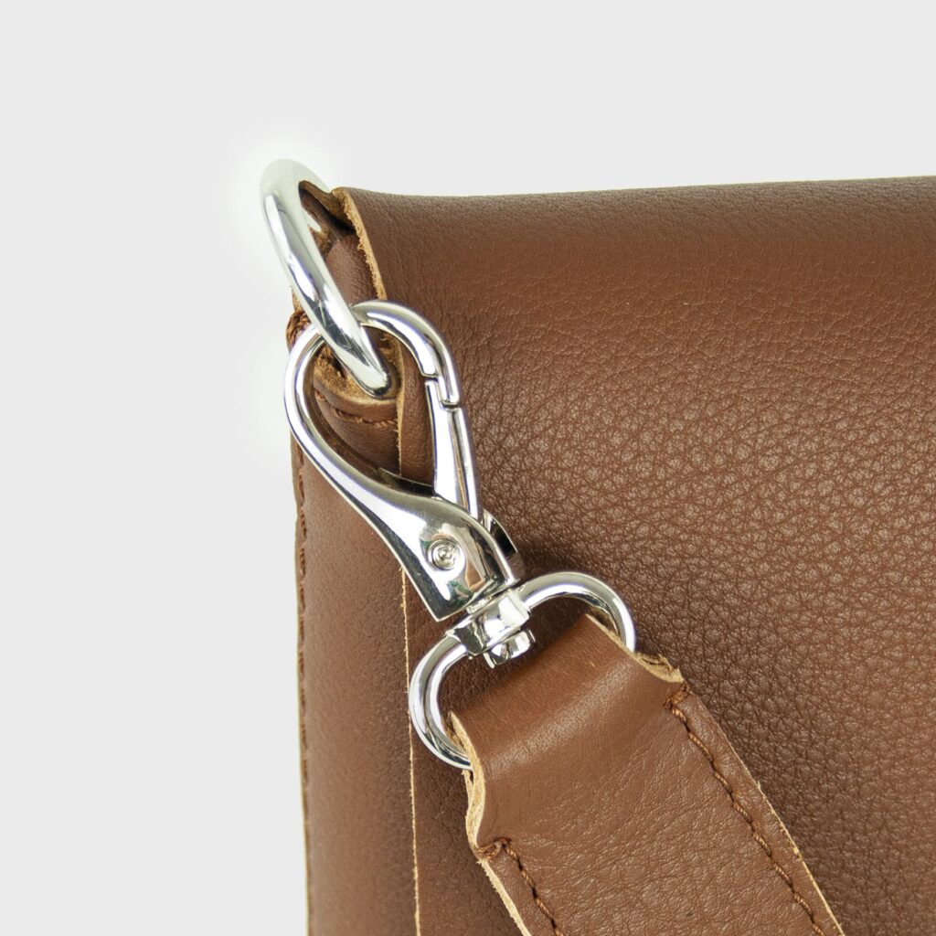 Leather Crossbody Bag Women Tan M - Joy Syna