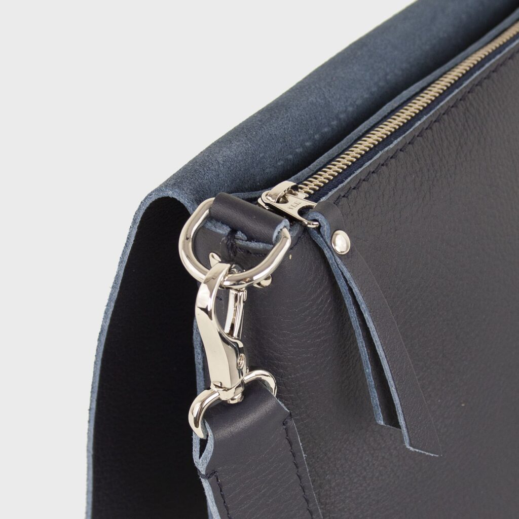 Bolso Bandolera De Cuero Mujer M Azul Oscuro - Joy Syna