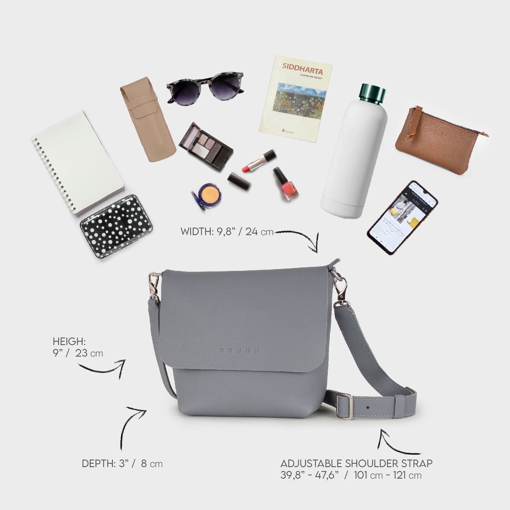 leather bag - lavander bag