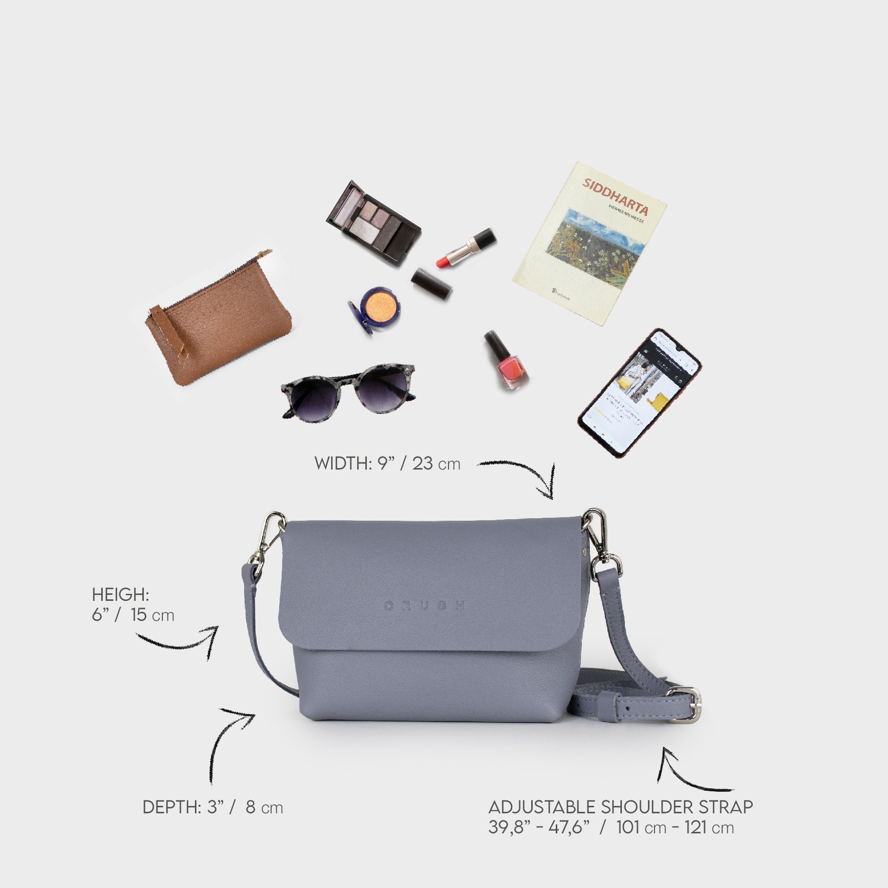 leather bag - lavander bag