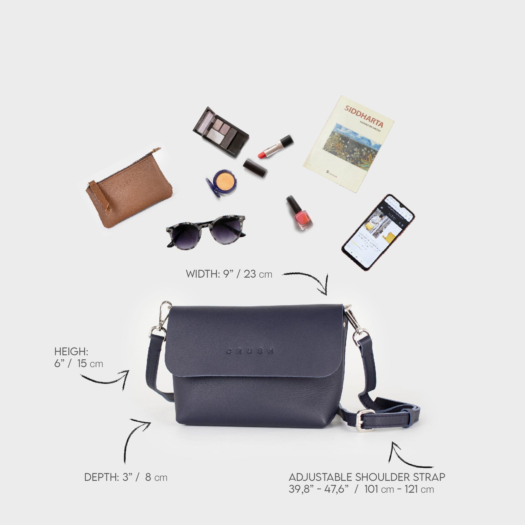 leather bag - blue bag