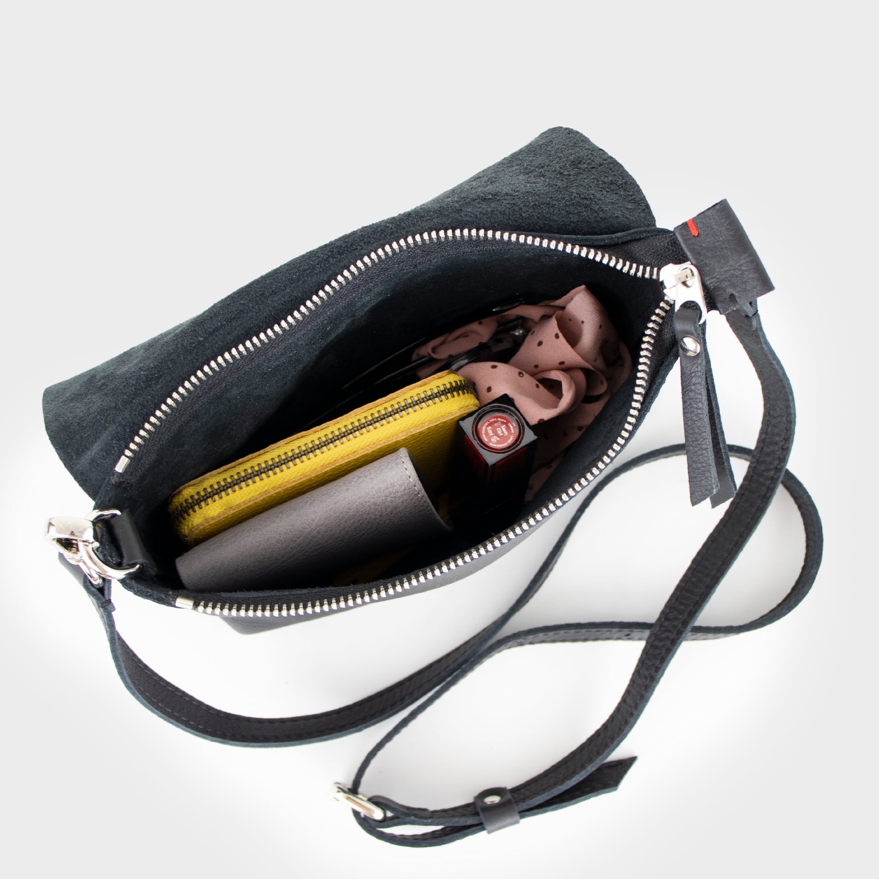 Leather Crossbody Bag Women Black S - Joy Syna