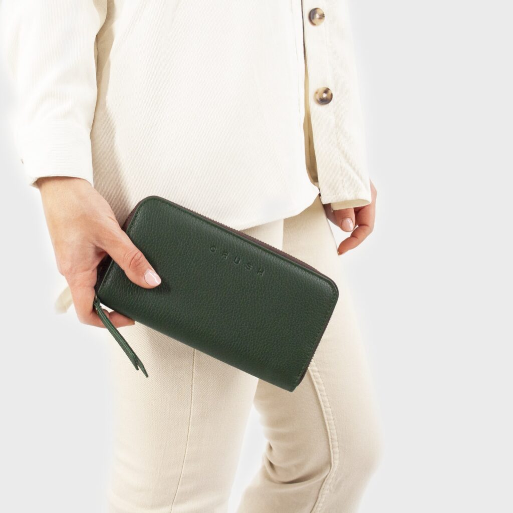 leather purse - green purse