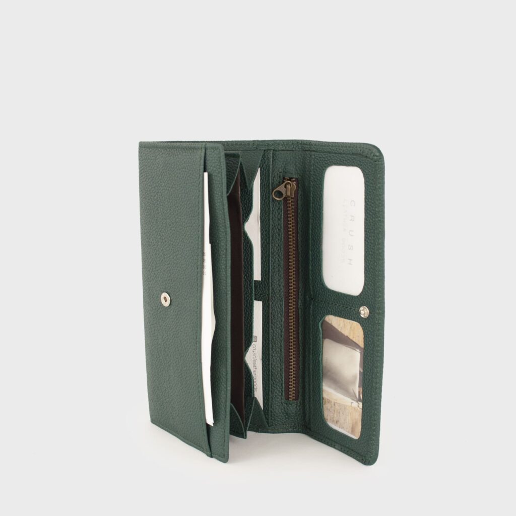 leather wallet - green wallet