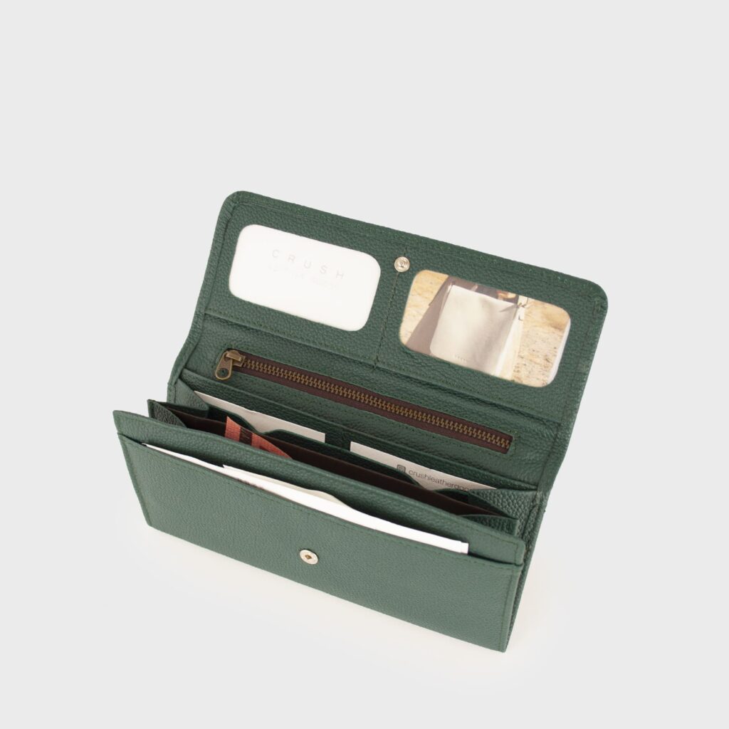 leather wallet - green wallet