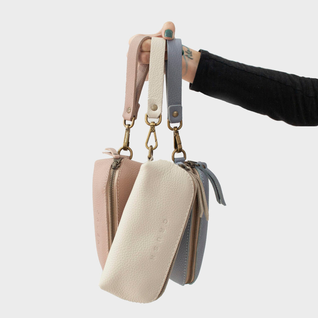 leather purse - different colors - short straps