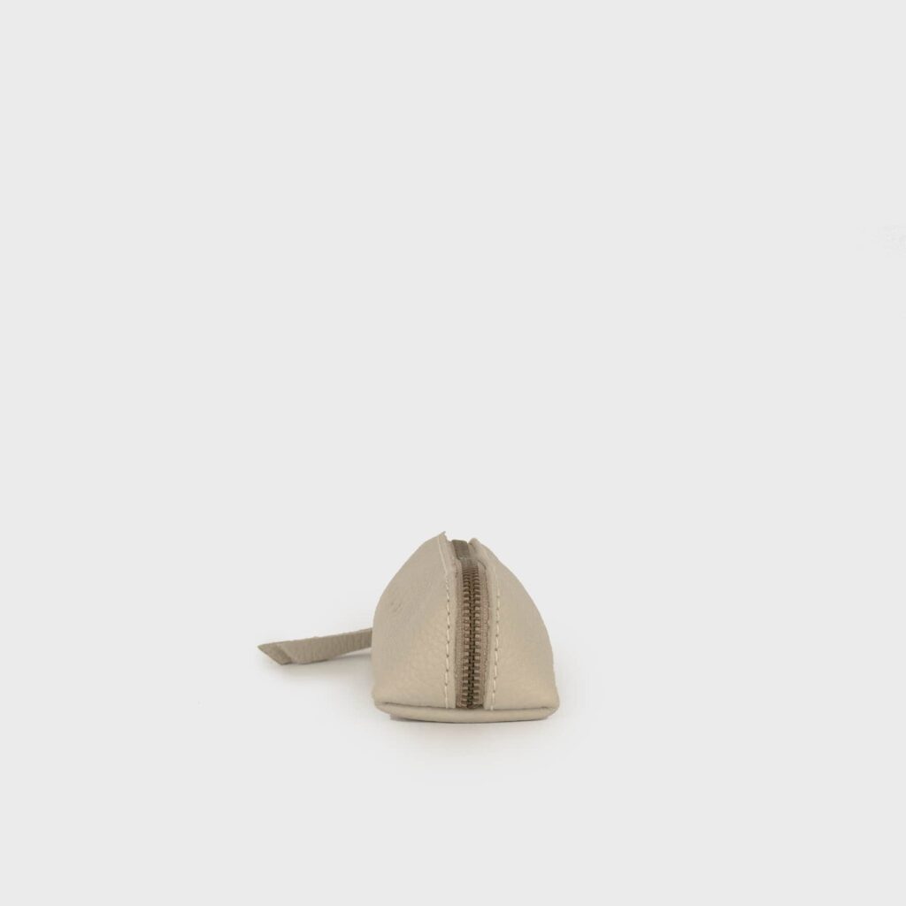 Leder Kulturbeutel Damen Hellbeige Klein - Lena