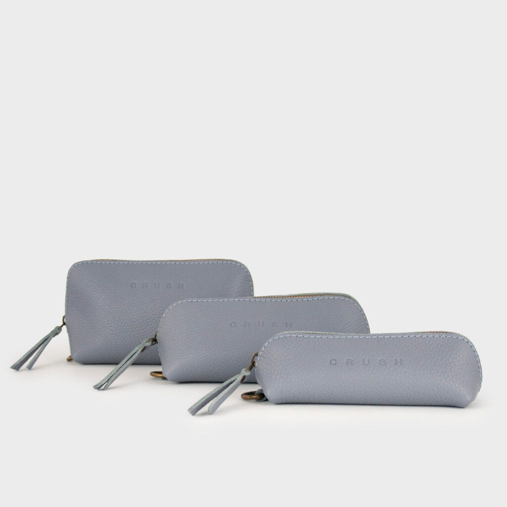 leather purse - grey purse