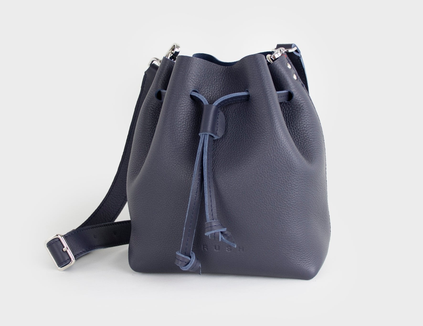 Bolso Bandolera De Cuero Mujer Azul Marino - Magic Syna