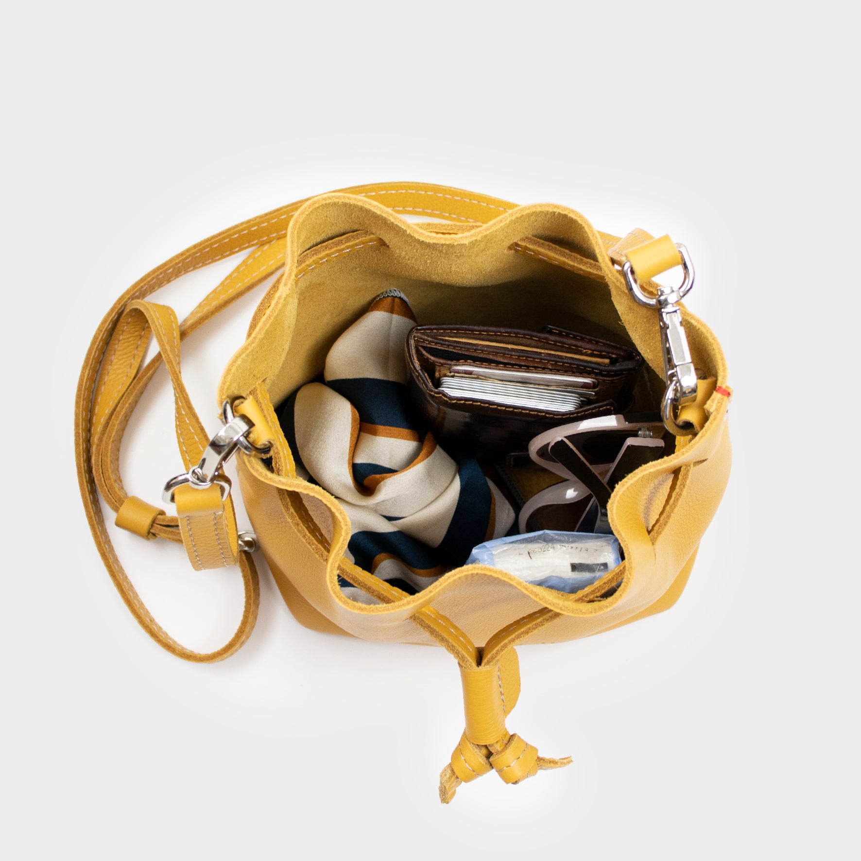 leather bag - golden bag