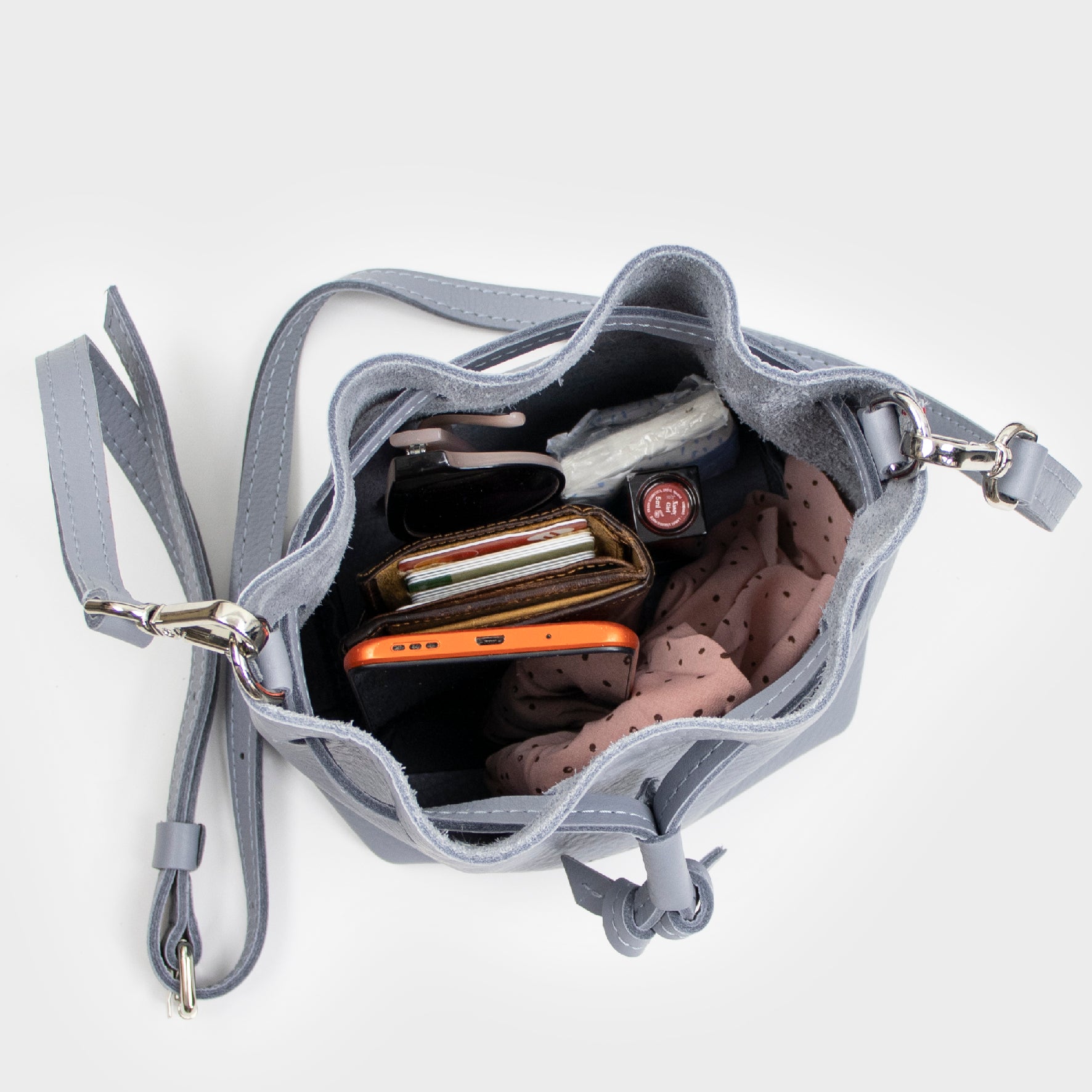 leather bag - lavander bag