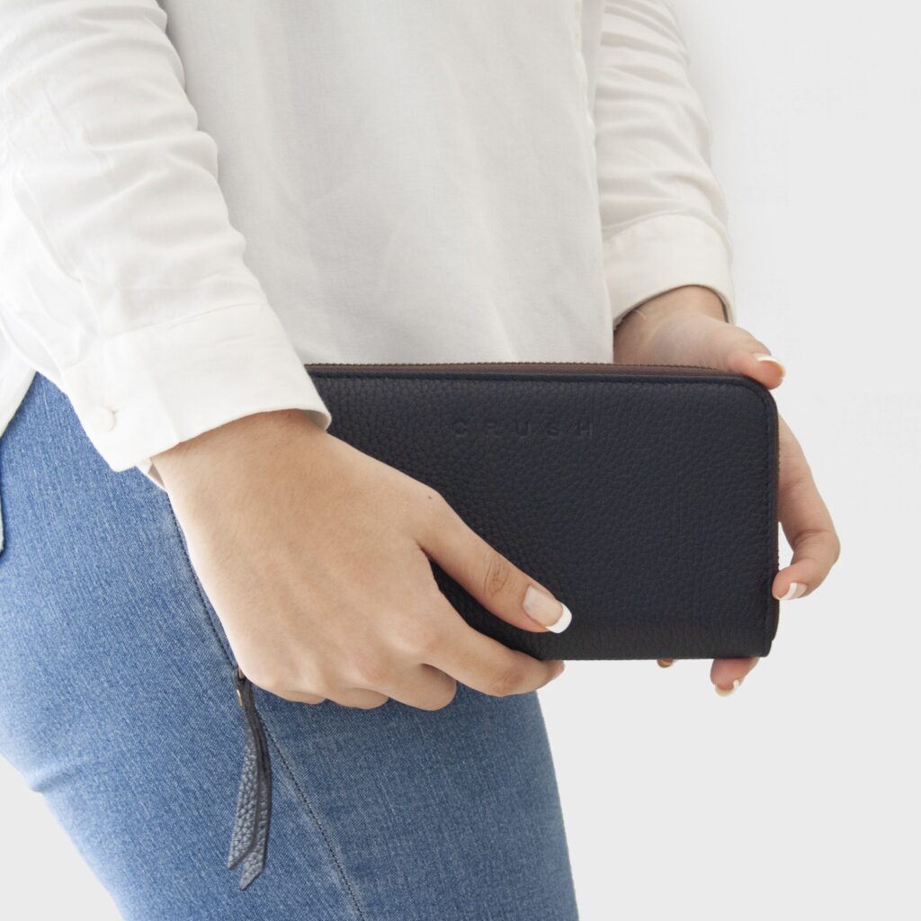 leather purse - blue purse
