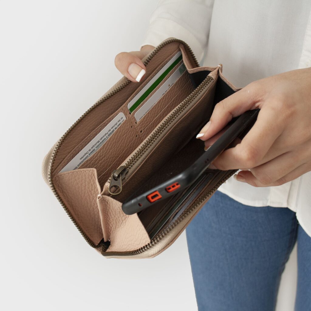 leather purse - pastel purse