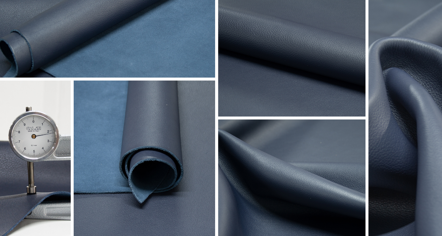 leather fabric - leather design - dark blue fabric