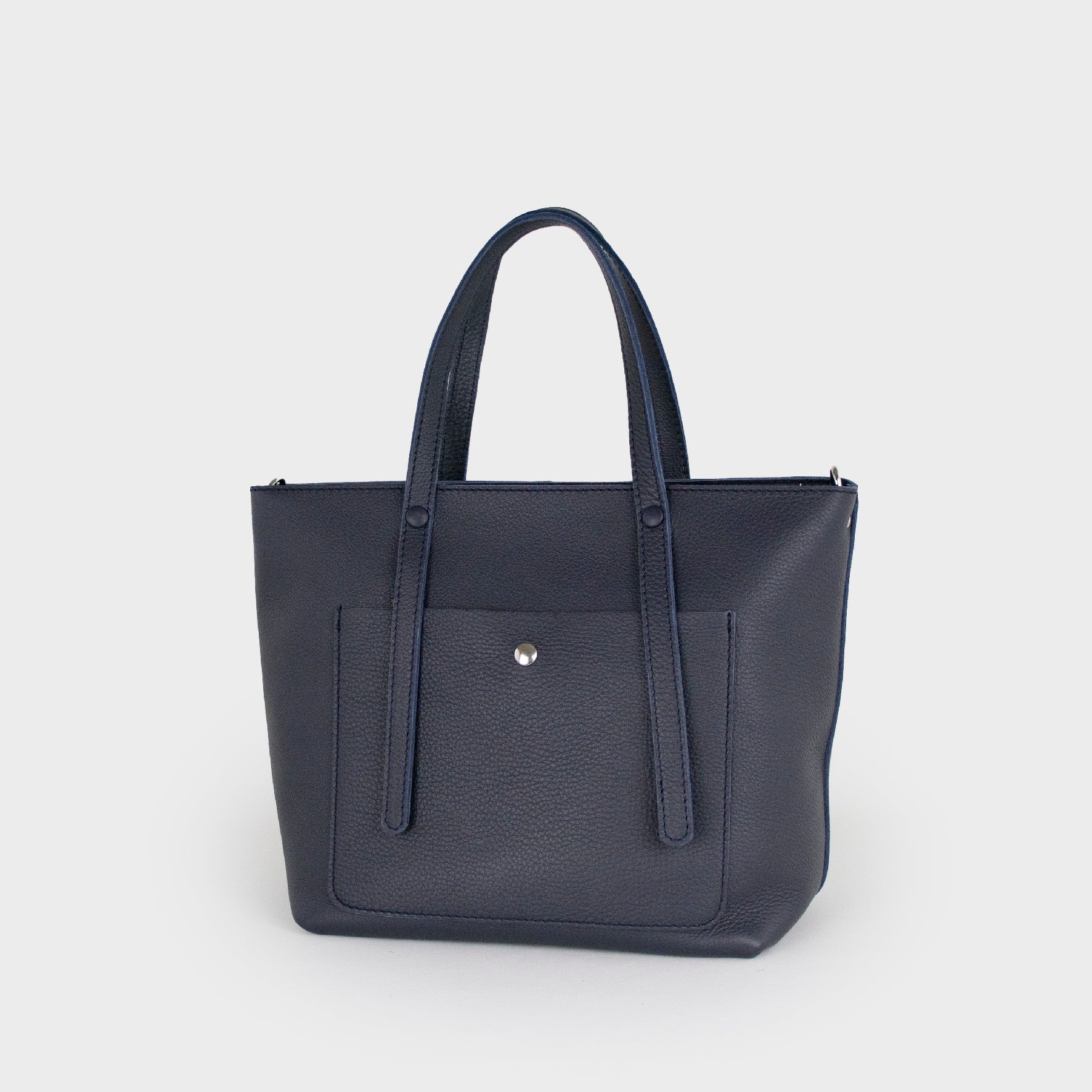 Leder-Einkaufstasche Damen Dunkelblau M - Jarana Syna