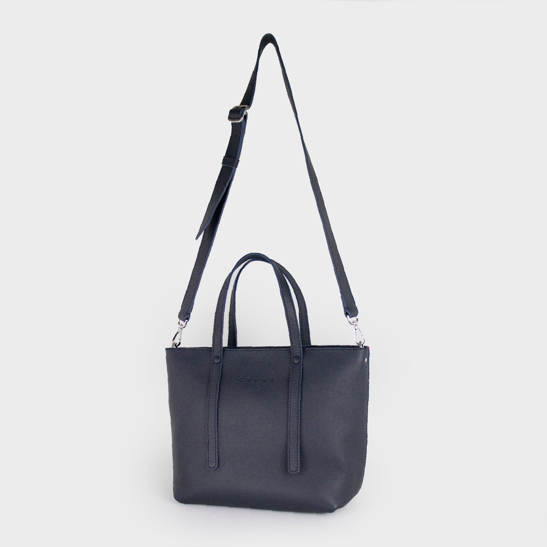 Leder-Einkaufstasche Damen Dunkelblau M - Jarana Syna