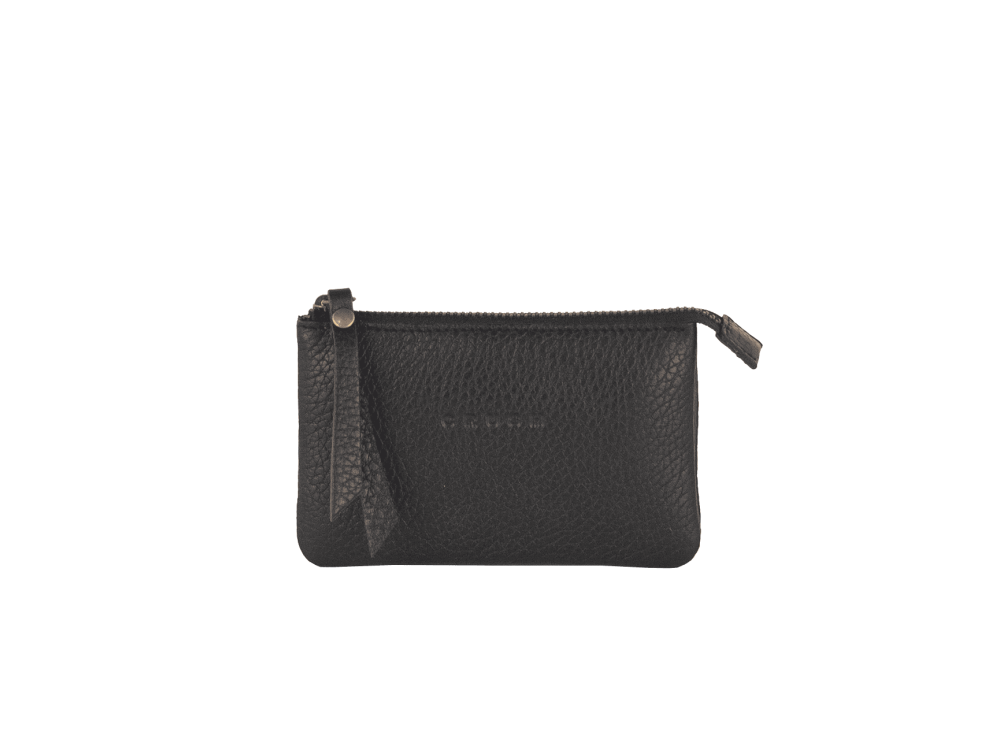 Soft Leather Wallet Women Small Black  - Gina