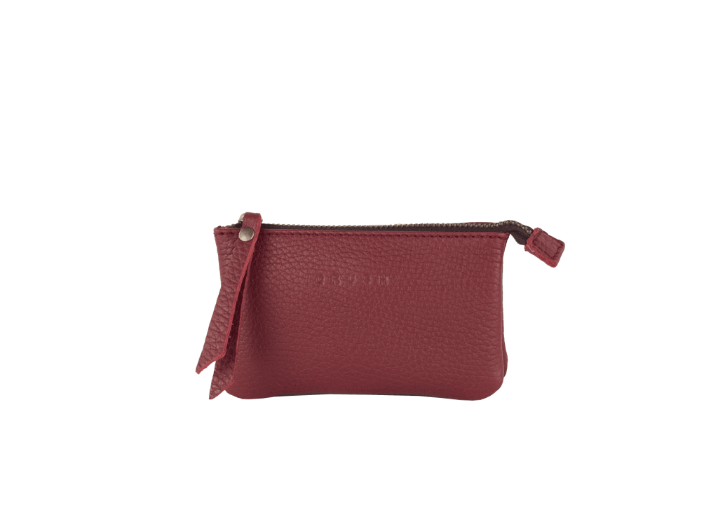 Soft Leather Wallet Women Small Burgundy - Gina