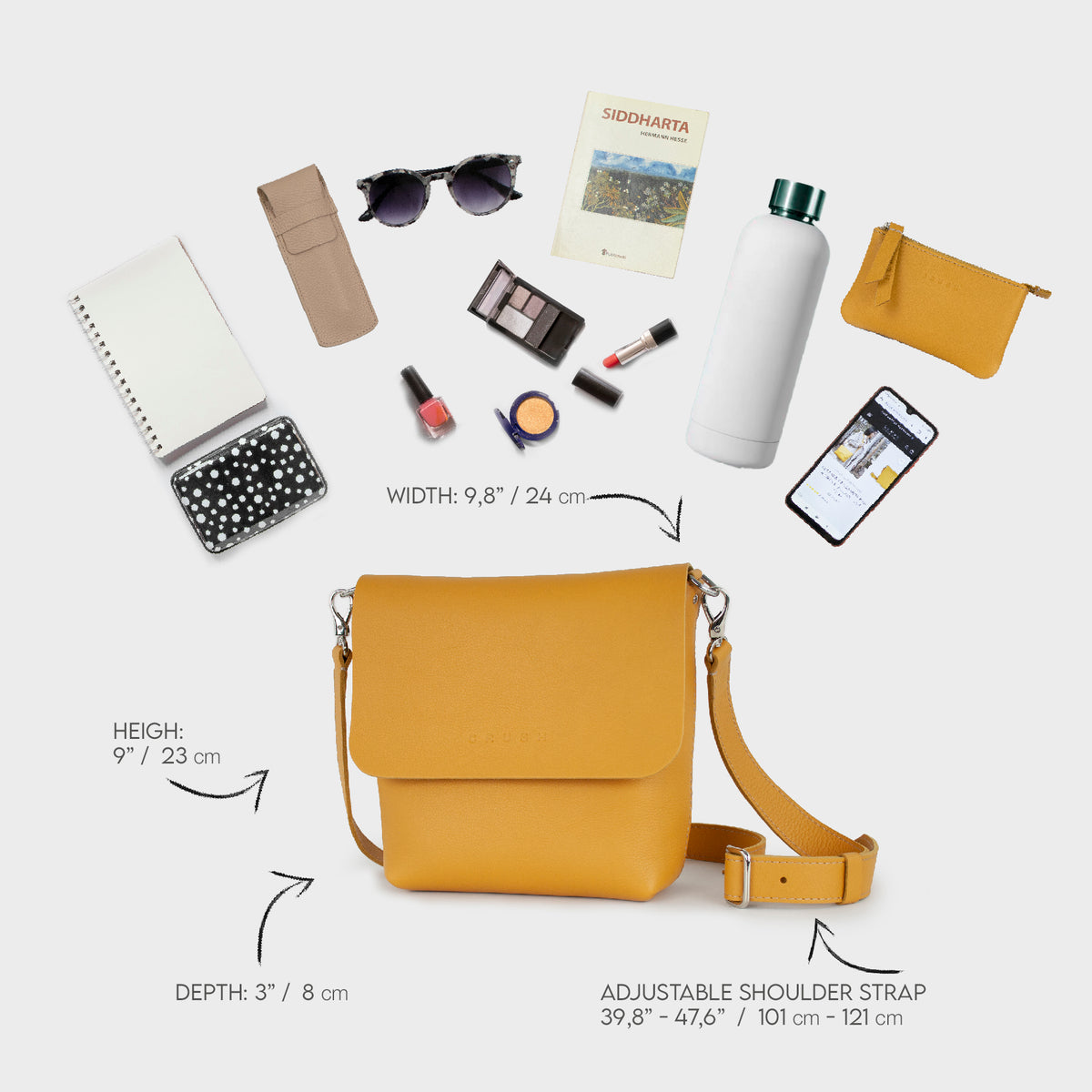 Joy Syna Bolso de cuero Dorado