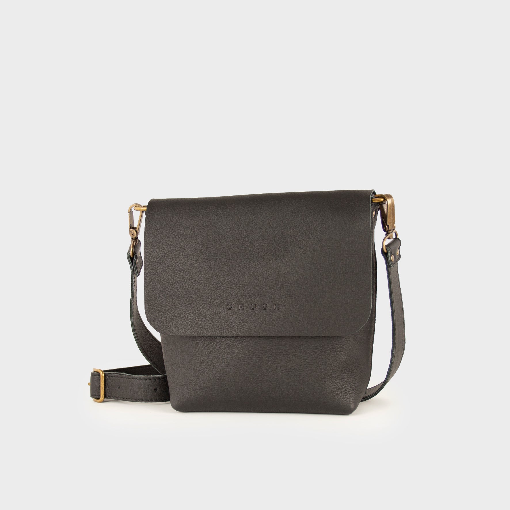 Leather Crossbody Bag Women Black M - Joy Pegasus