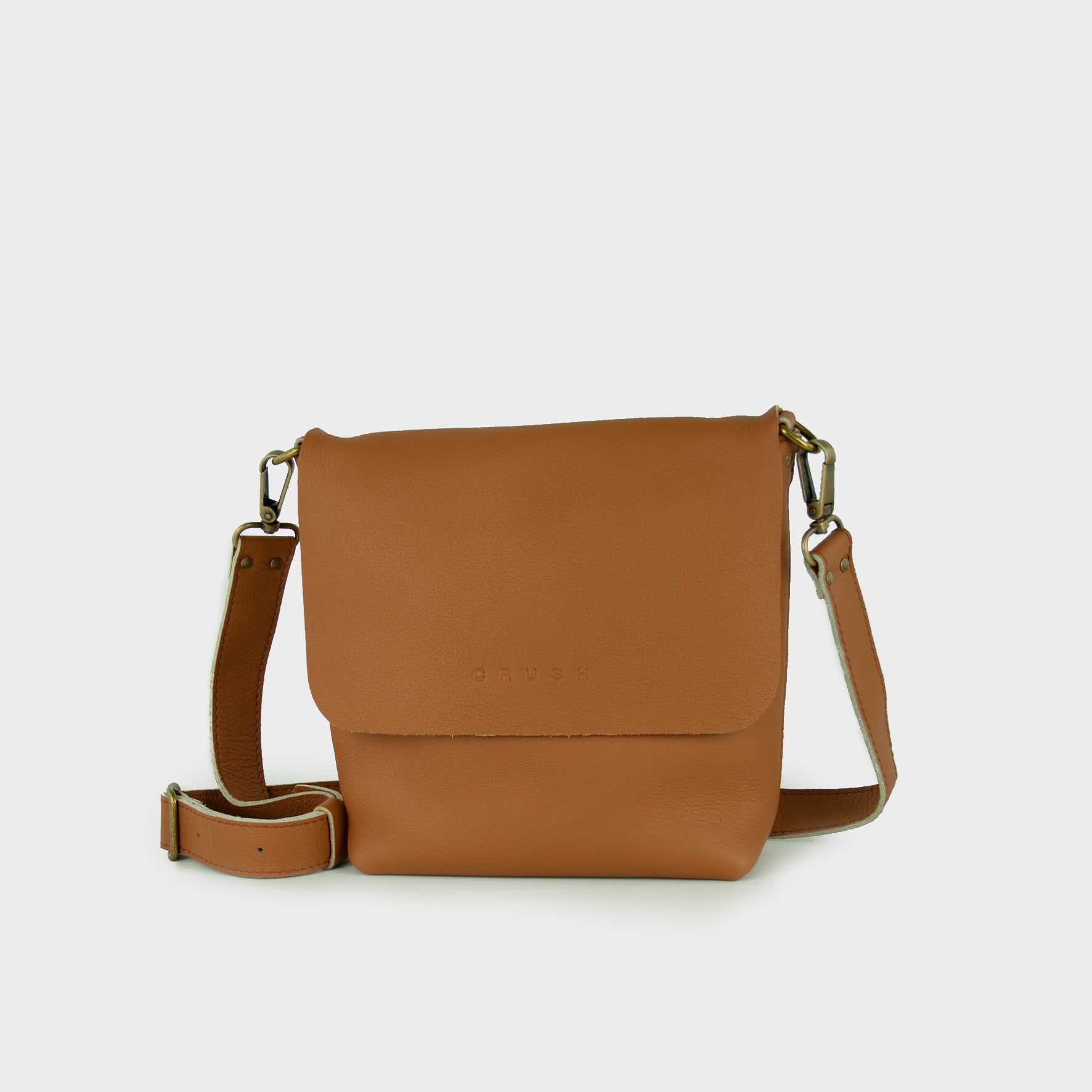 Leather Crossbody Bag Women Tan M - Joy Pegasus