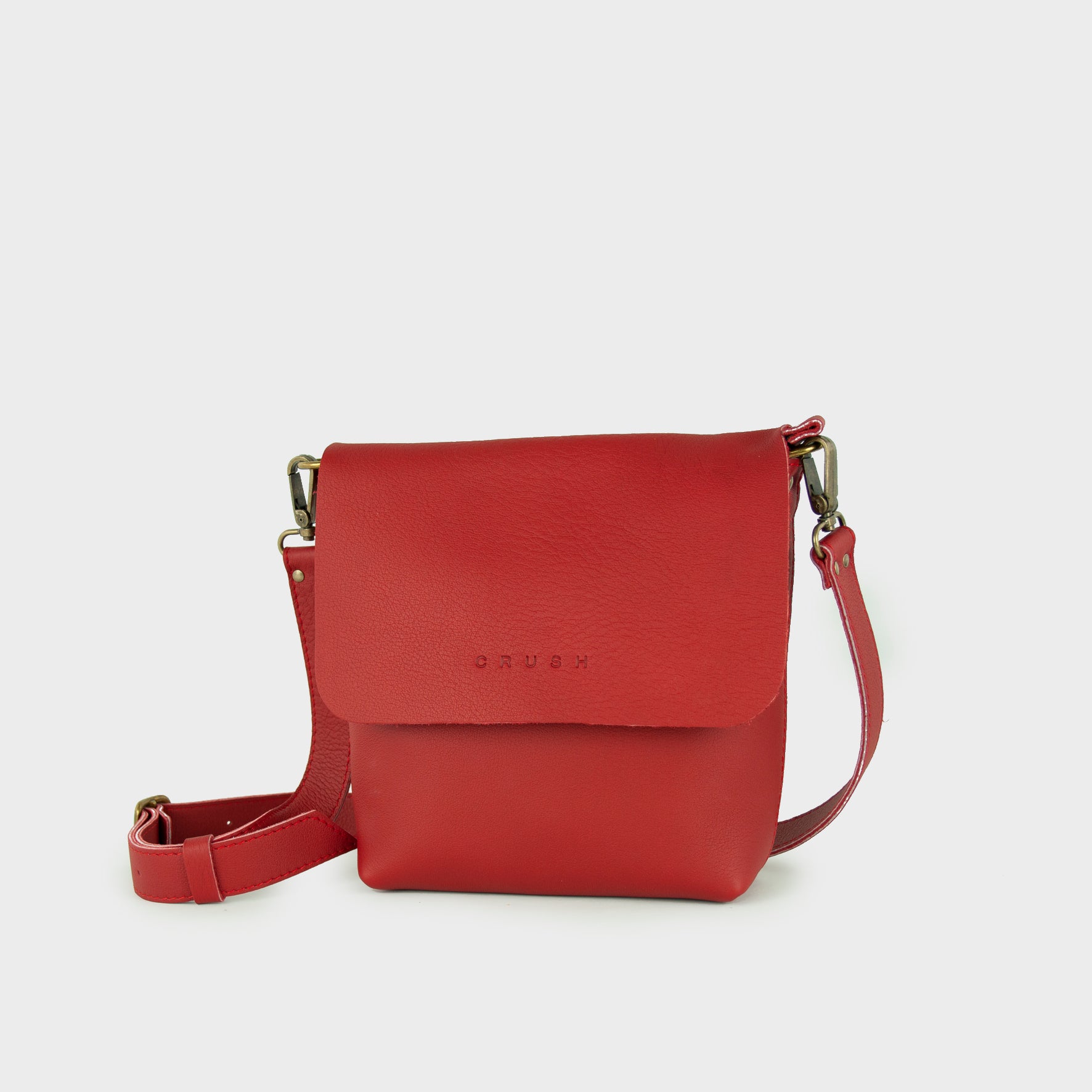 Leather Crossbody Bag Women Red M - Joy Pegasus