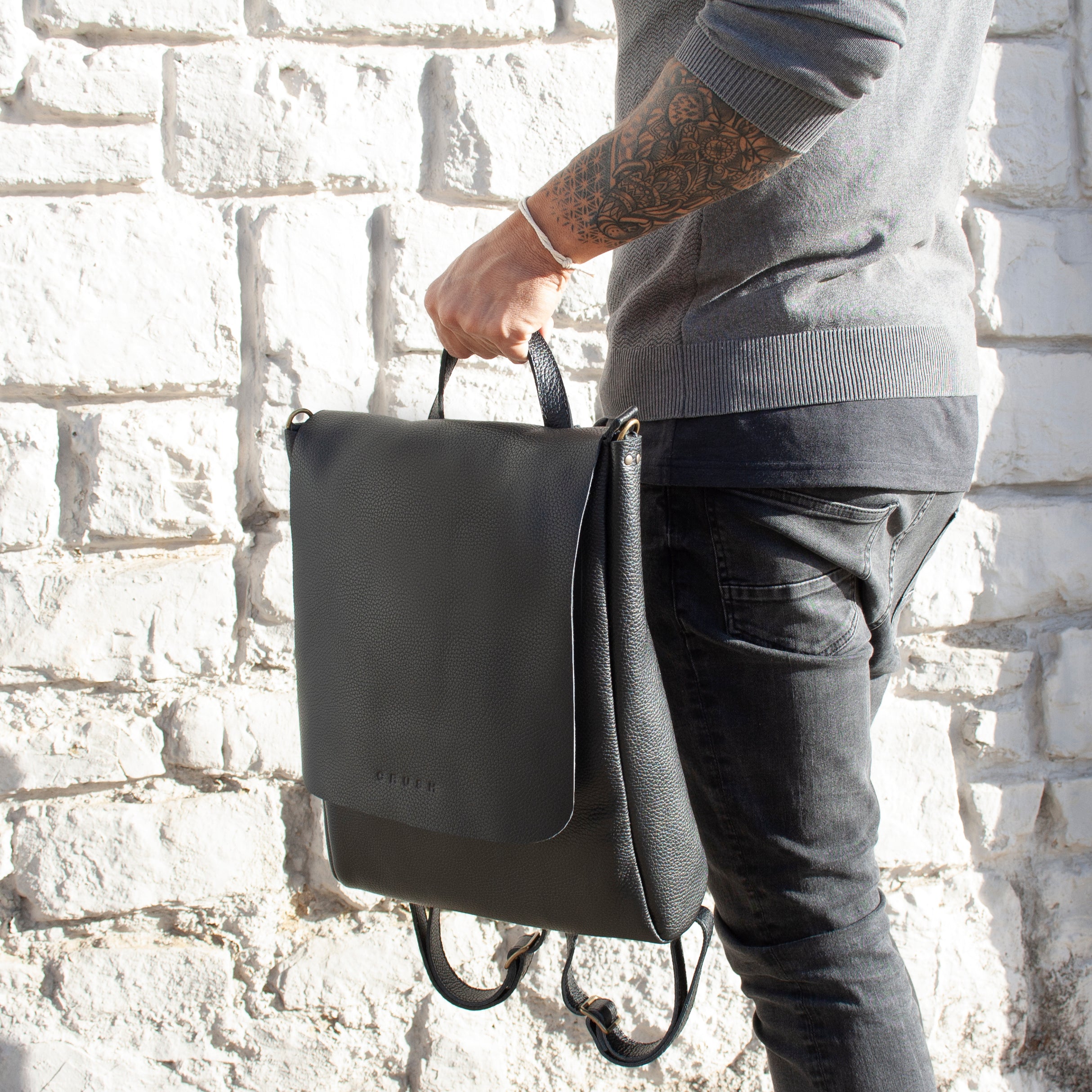 Mochila de cuero unisex