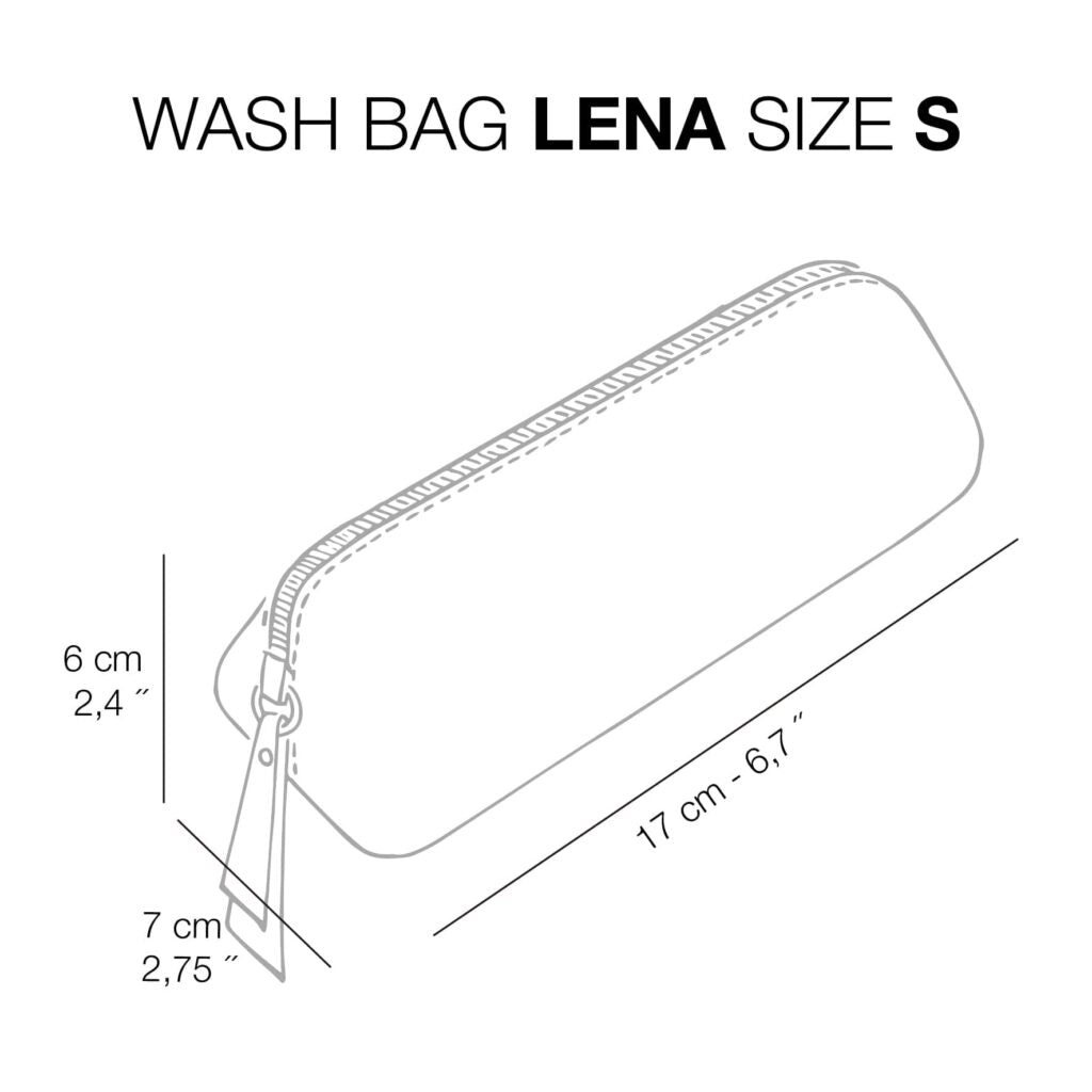 Lena - Leather Wash Bag Women - Small - Light Beig