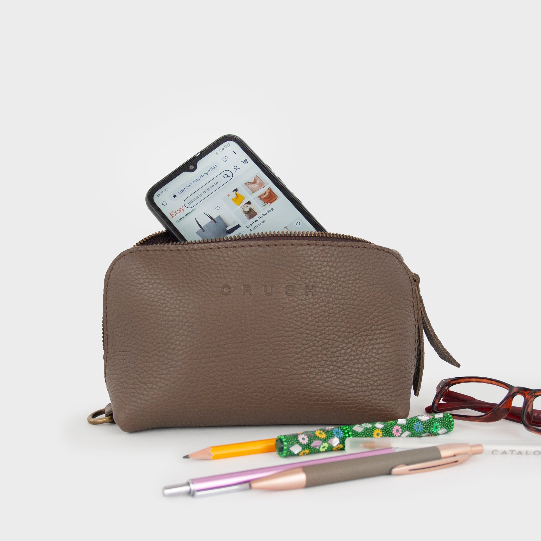 Leather Wash Bag Lena L