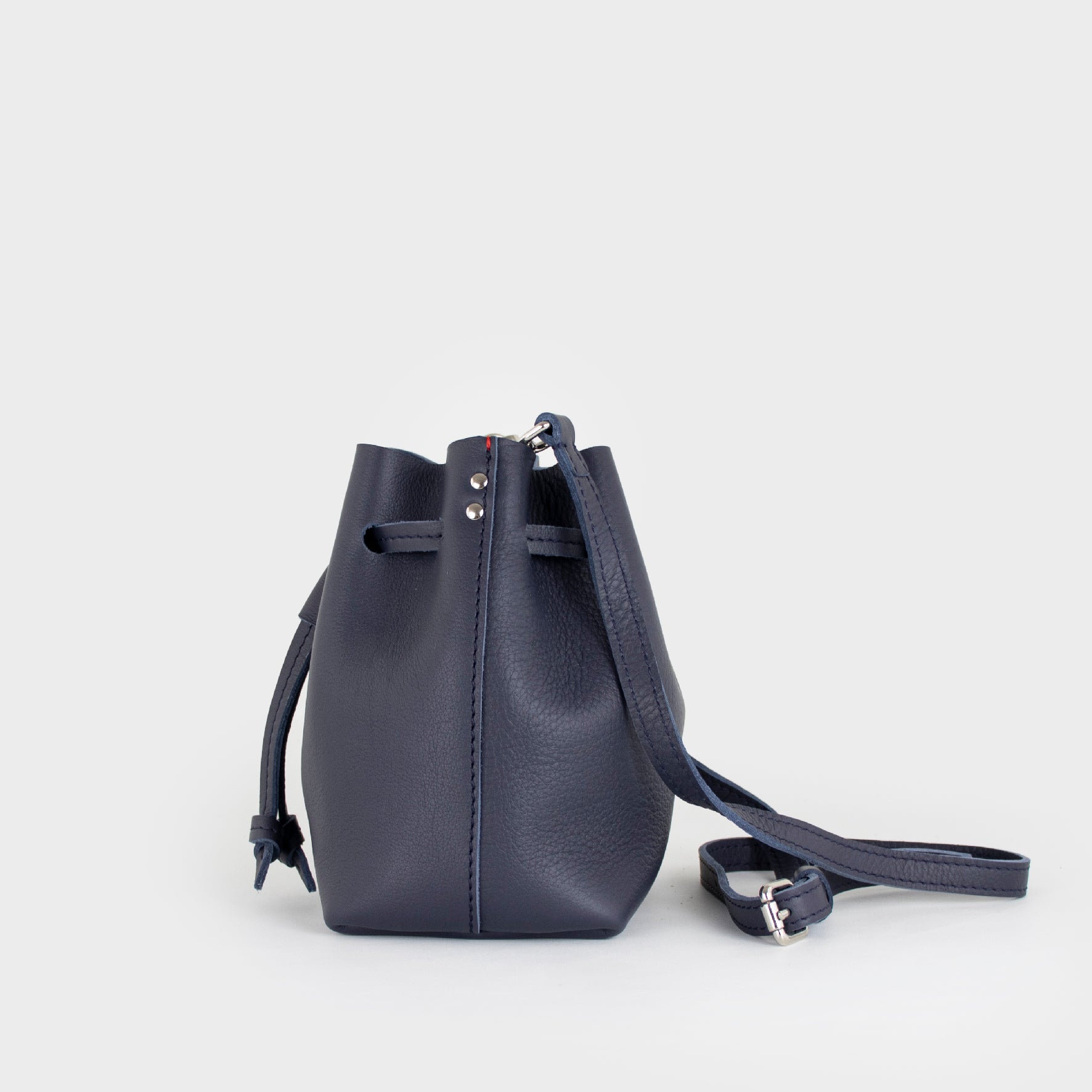 Leather Crossbody Bag Women Dark Blue Small - Magic Syna