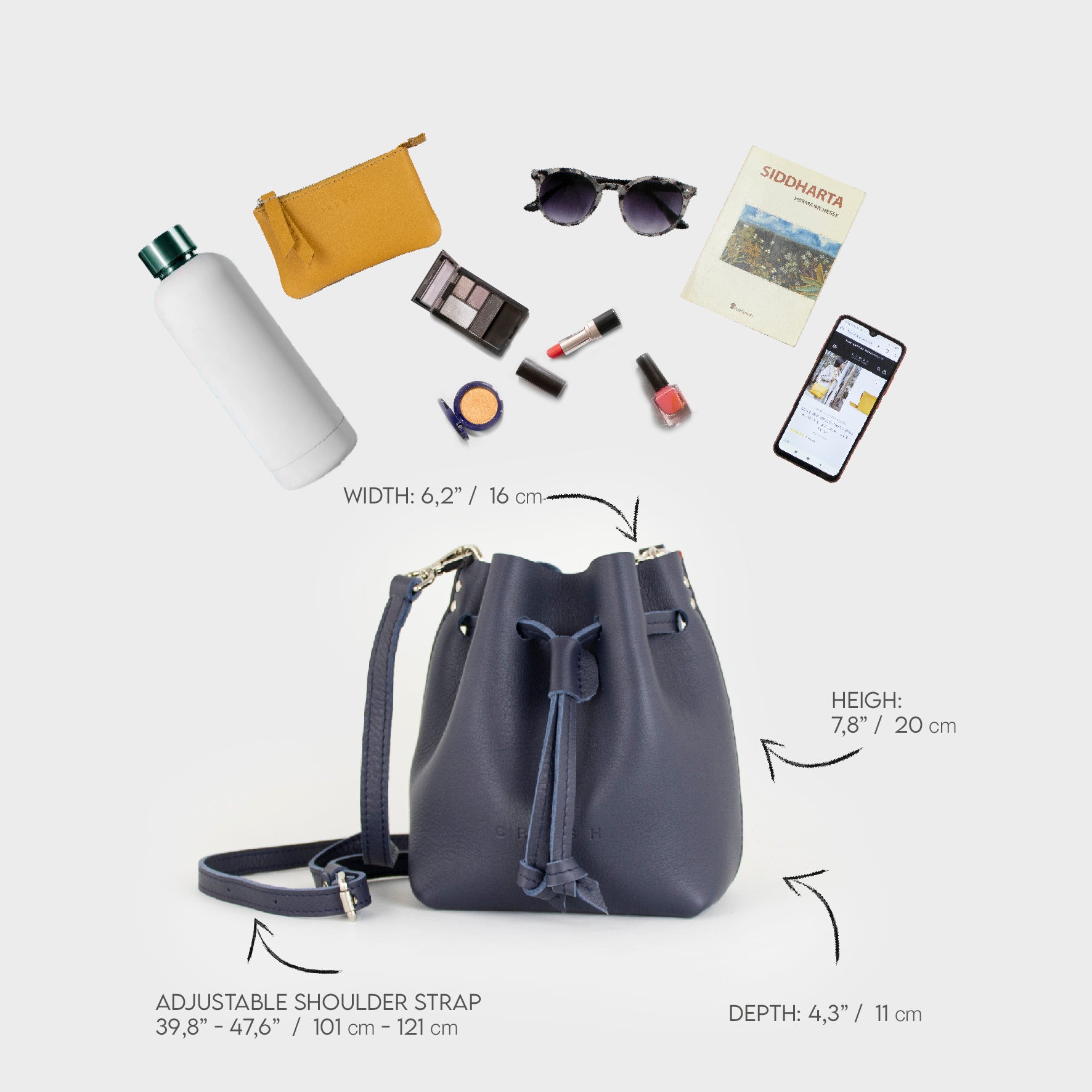 leather bag - blue bag