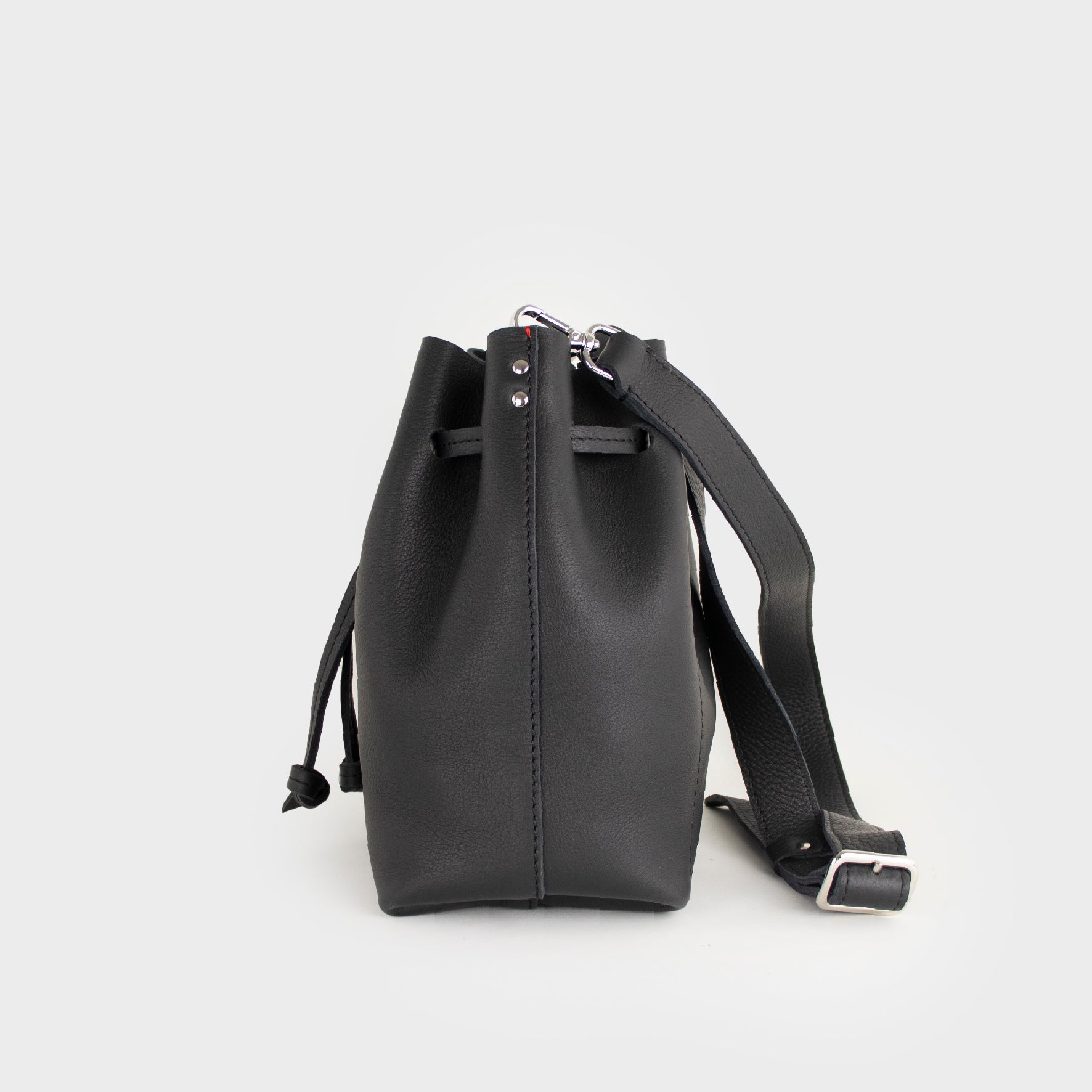 Bolso Bandolera De Cuero Mujer Negro - Magic Syna