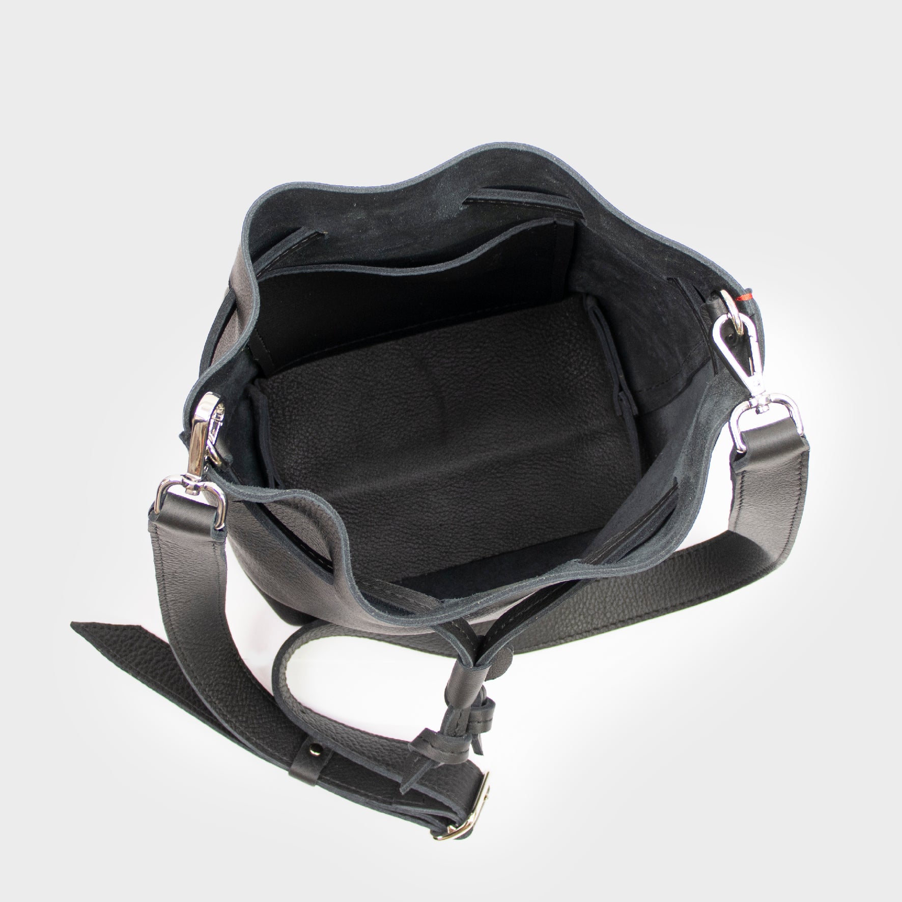 Bolso Bandolera De Cuero Mujer Negro - Magic Syna