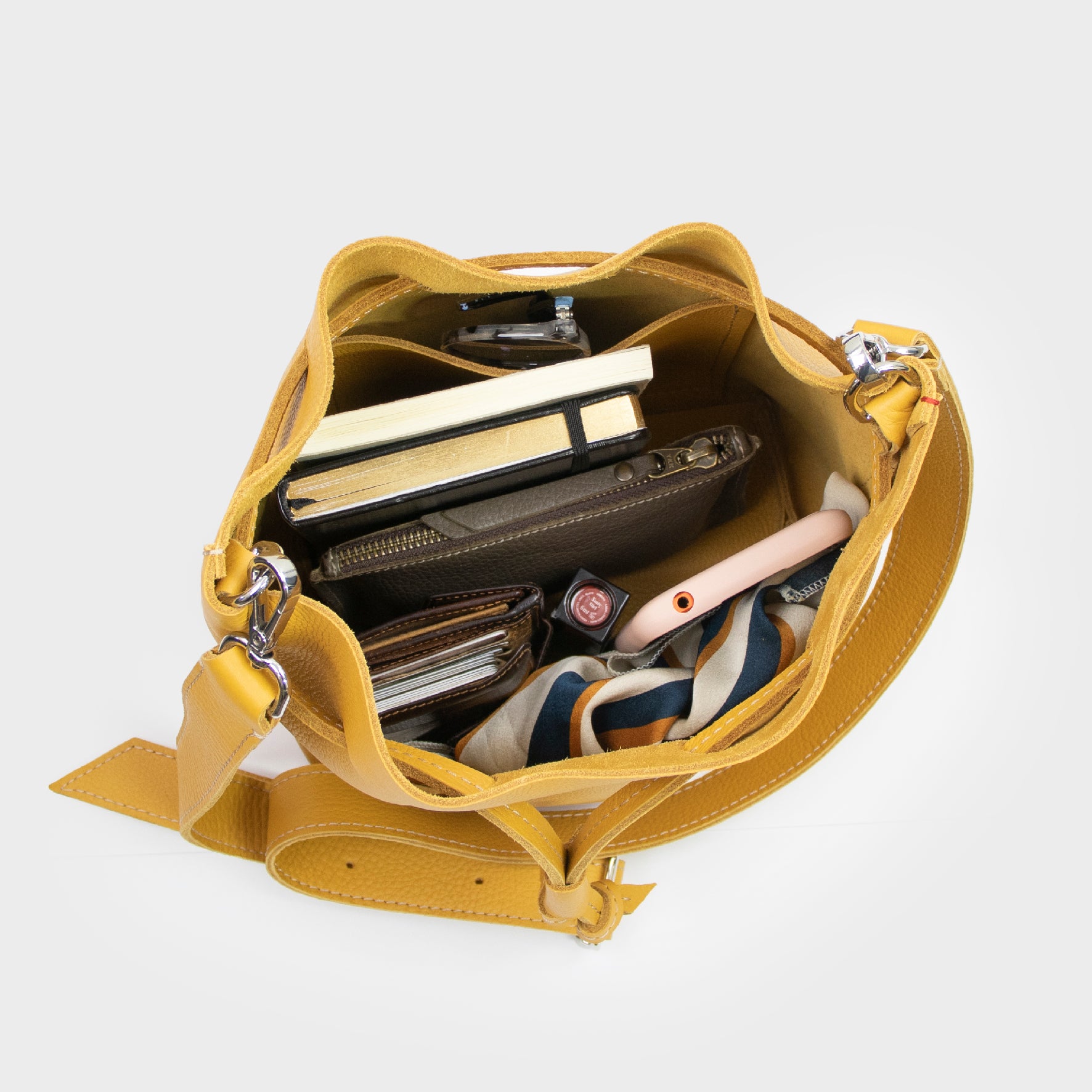 Leather Crossbody Bag Women Golden Big - Magic Syna