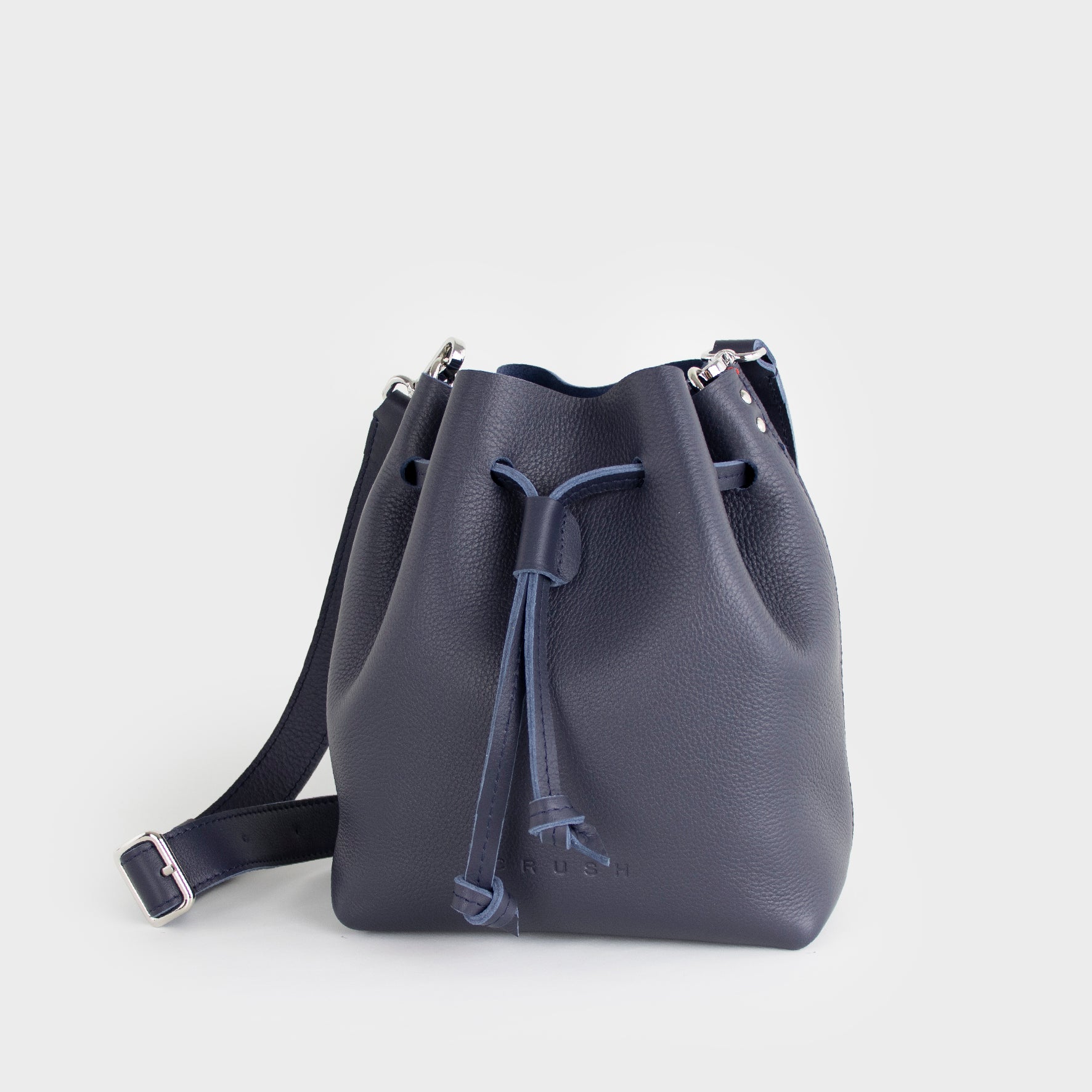 Leather Crossbody Bag Women Dark Blue Big - Magic Syna