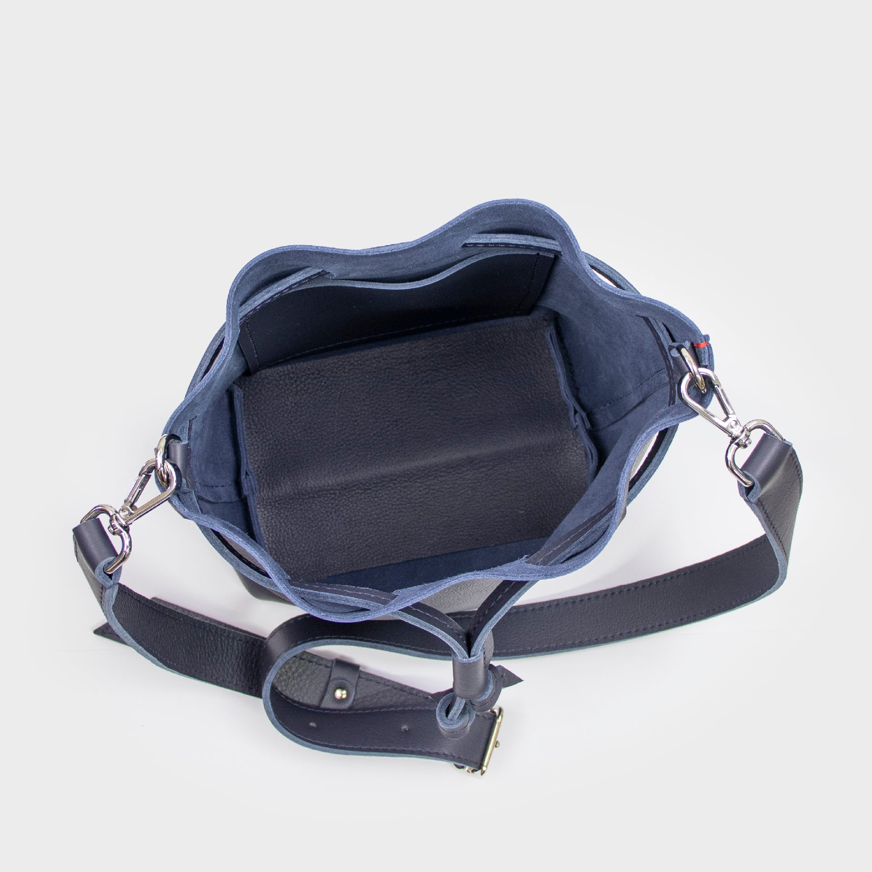 Leather Crossbody Bag Women Dark Blue Big - Magic Syna