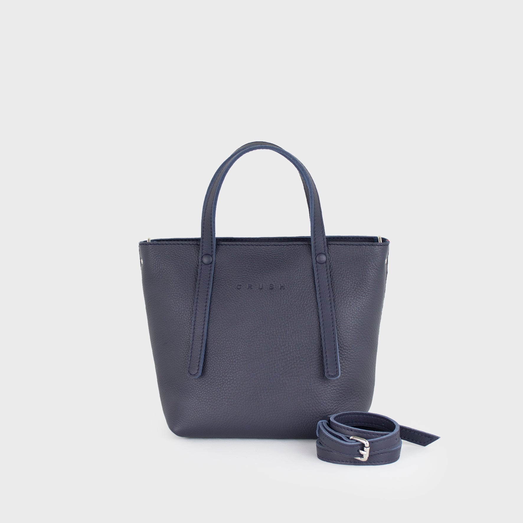 Bolso Tote de Cuero Mujer Azul Oscuro S - Jarana Syna